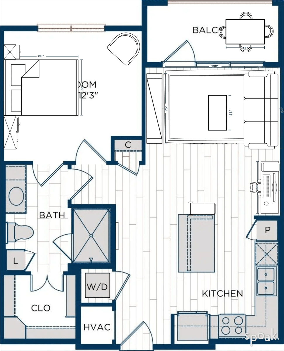 Apartment Floor Plan designed by Grace W