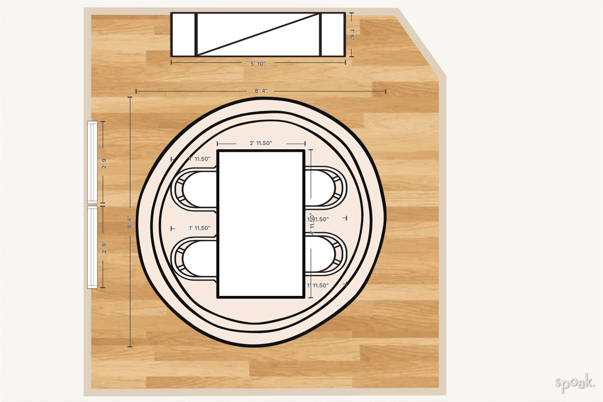 Medium Dining Room Plan designed by Jamie Quinn