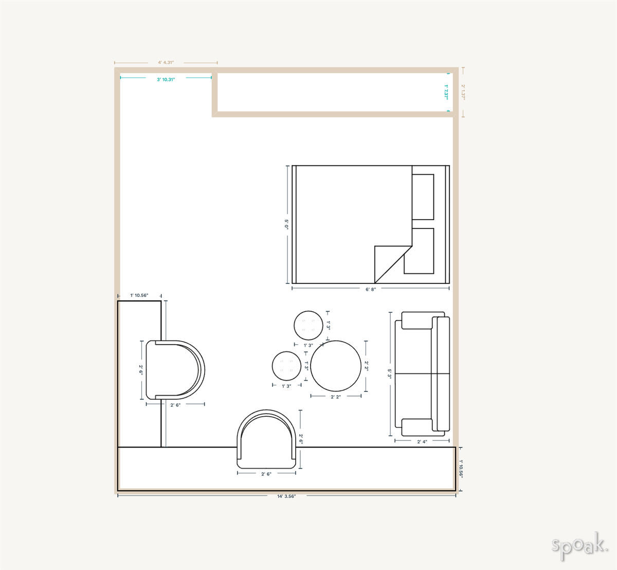 Bedroom Floor Plan designed by Allison Serrao