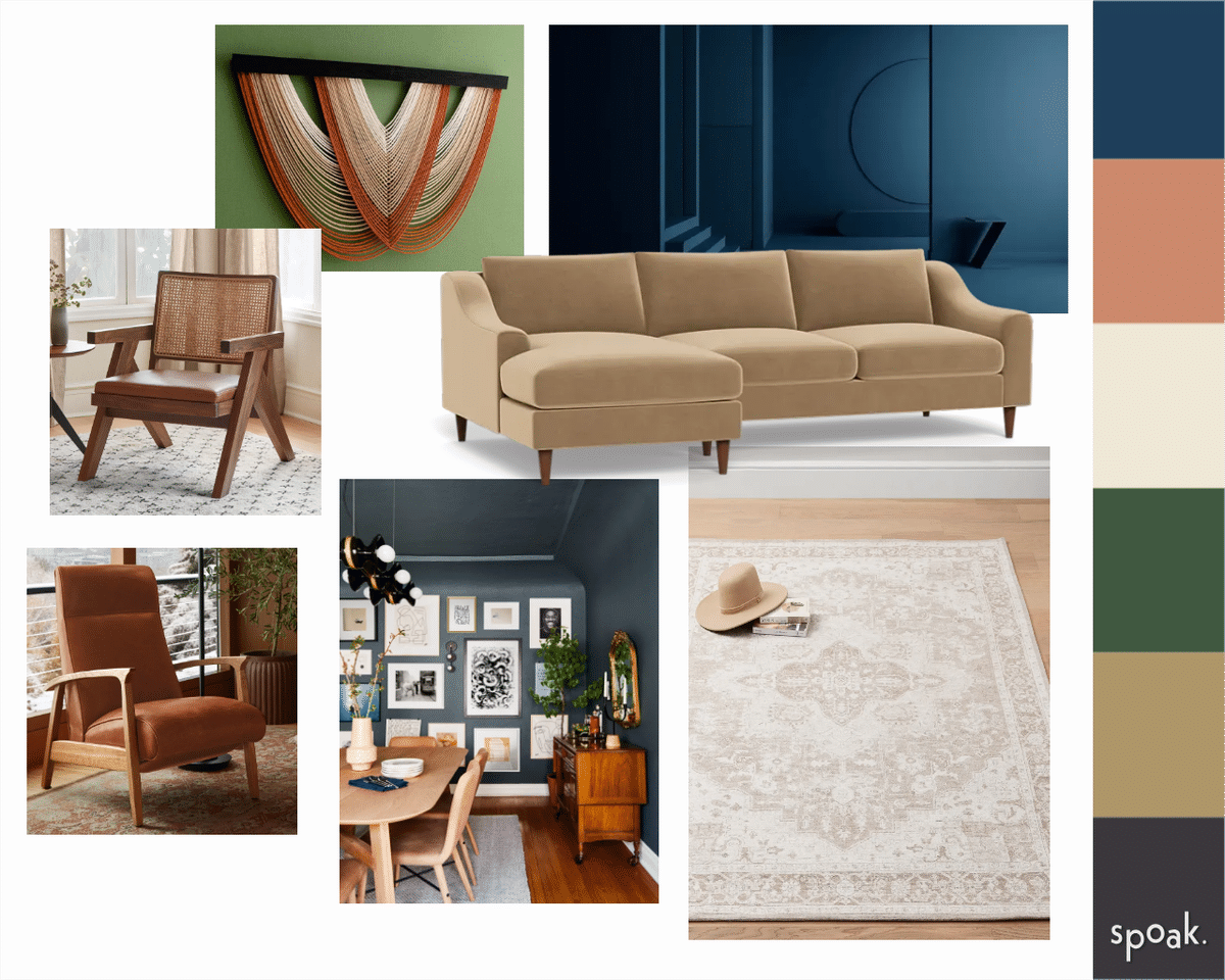 Great Room Mood Board designed by Kathleen Baumer