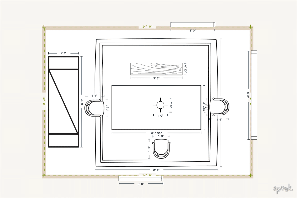 Medium Dining Room Plan designed by Chelsea Jancewicz