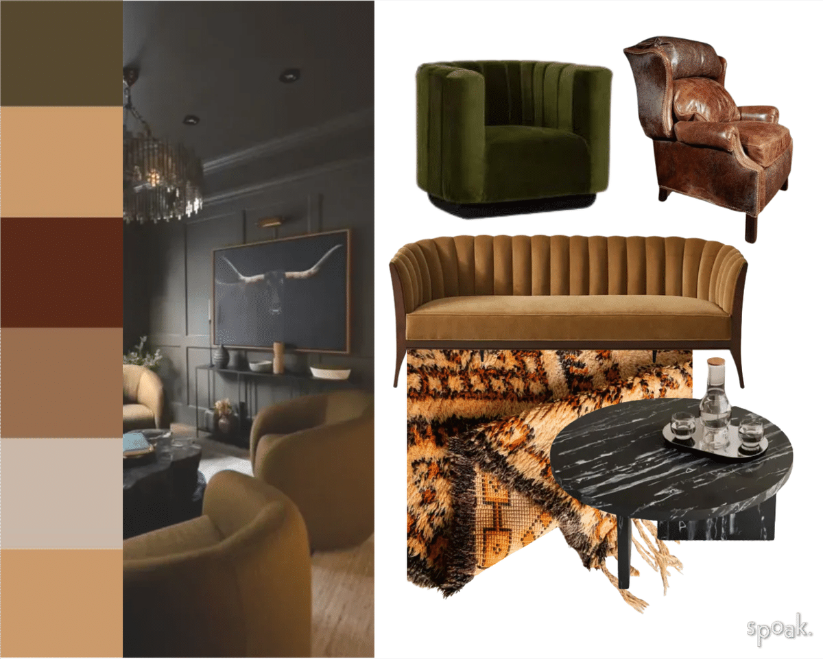 Family Room Mood Board designed by Angie Pate-Stafford