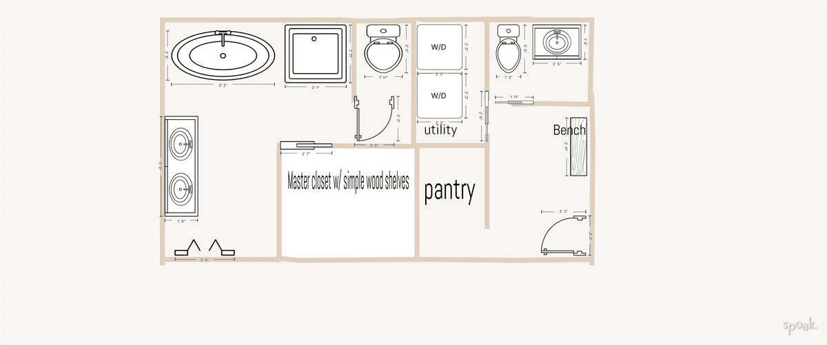 Bathroom Layout designed by Kelly Van Glabbeek