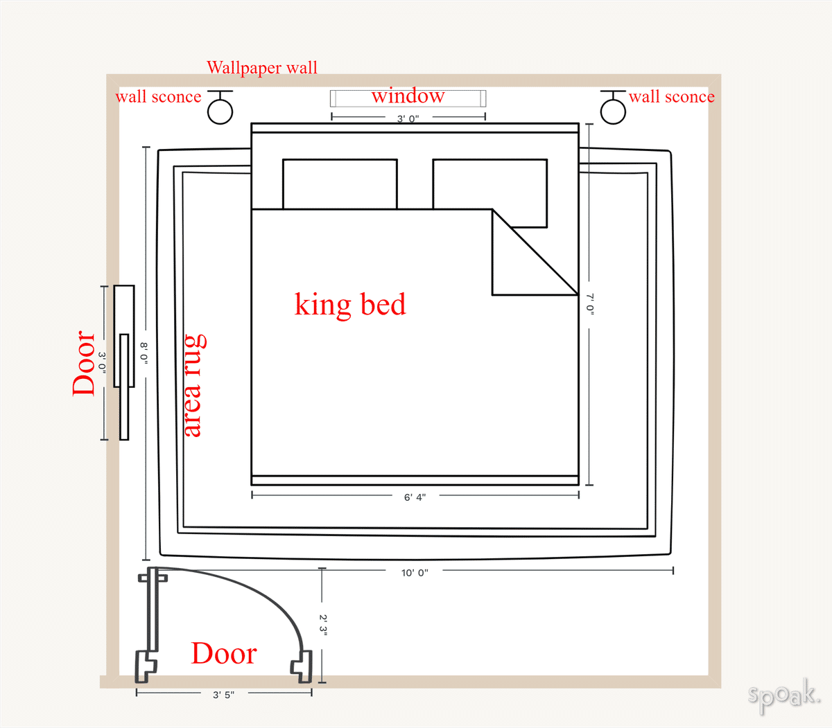 Bedroom Plan designed by Hannah Petterson