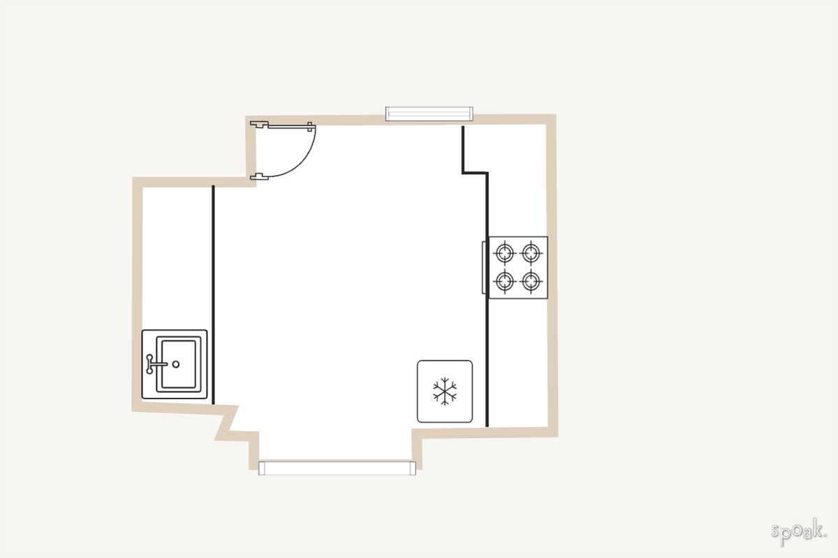 Medium Kitchen Floor Plan designed by Sara Elwell