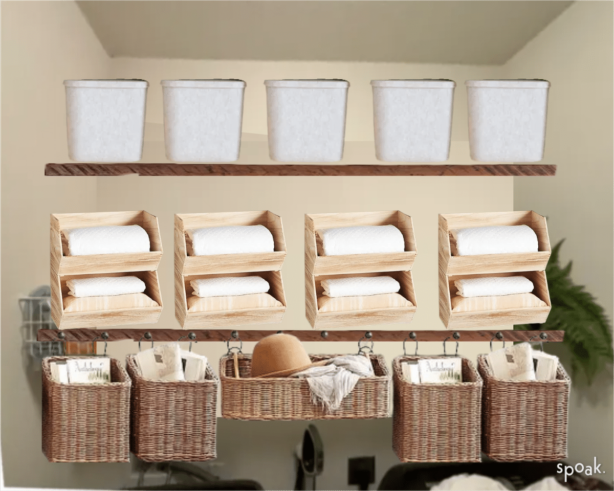 Laundry Storage Mockup designed by Kelley Dowling