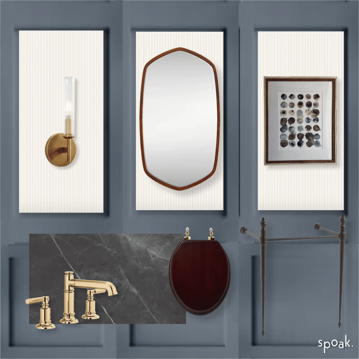 Powder Room Mood Board designed by Jaclyn Leninsky