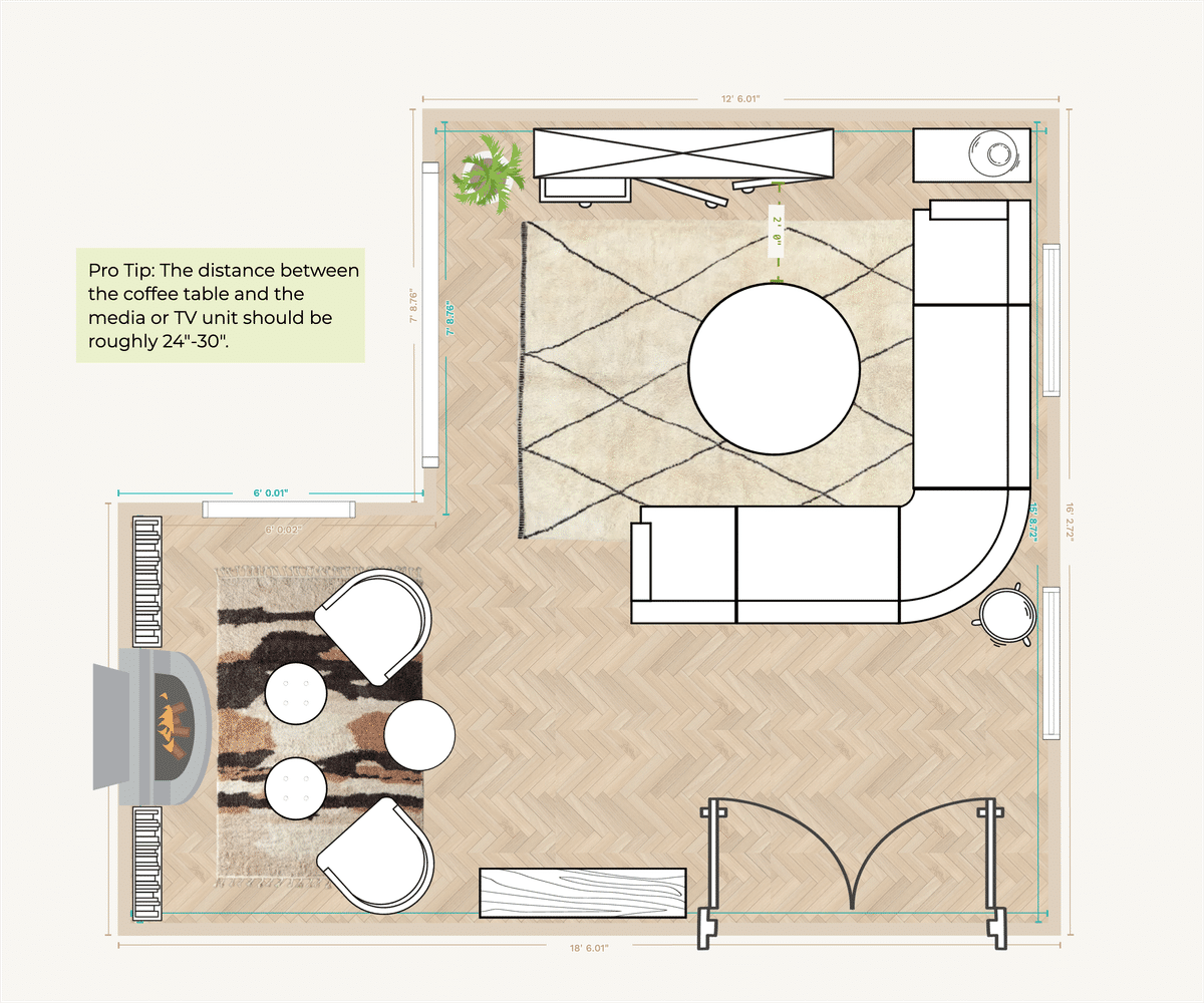 Living Room Plan designed by Molly Lennan