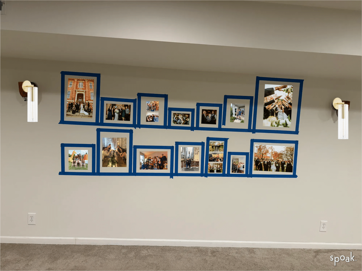 Basement Photo Wall designed by Katie Hoffman