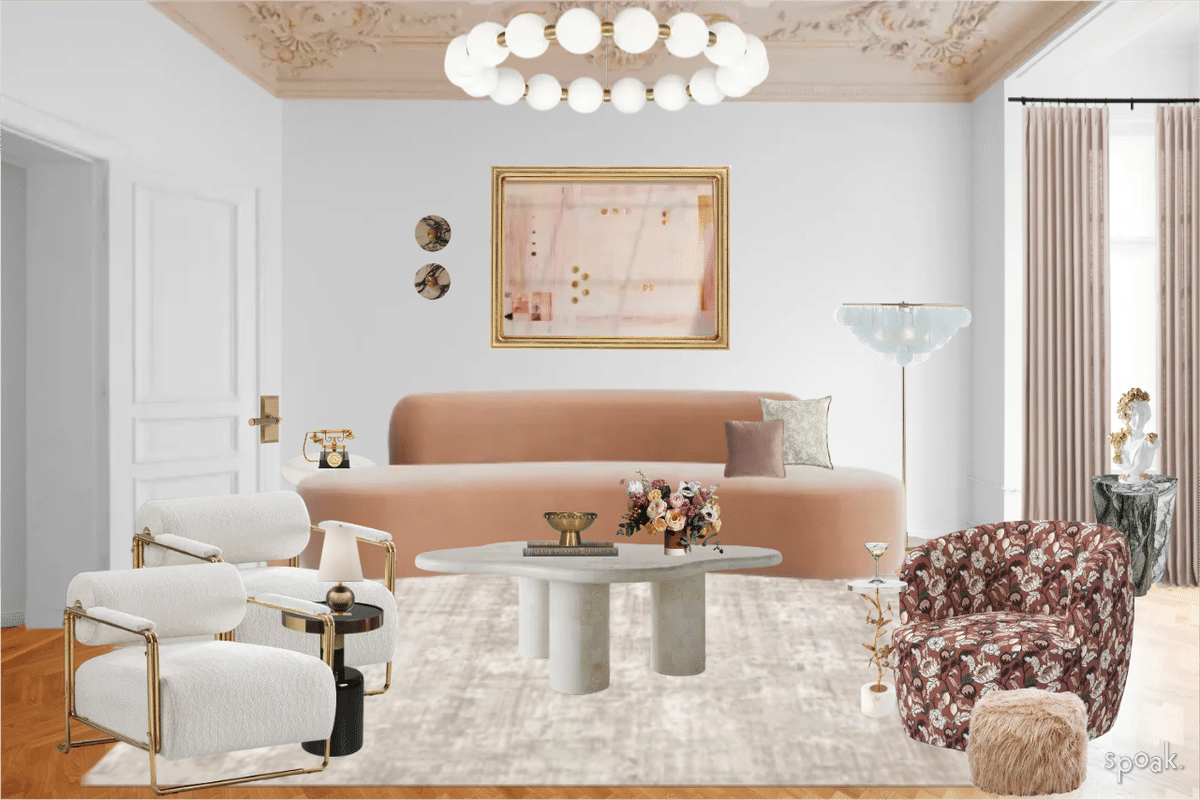 Modern, Vintage, Glam Living Room designed by Brea Camille