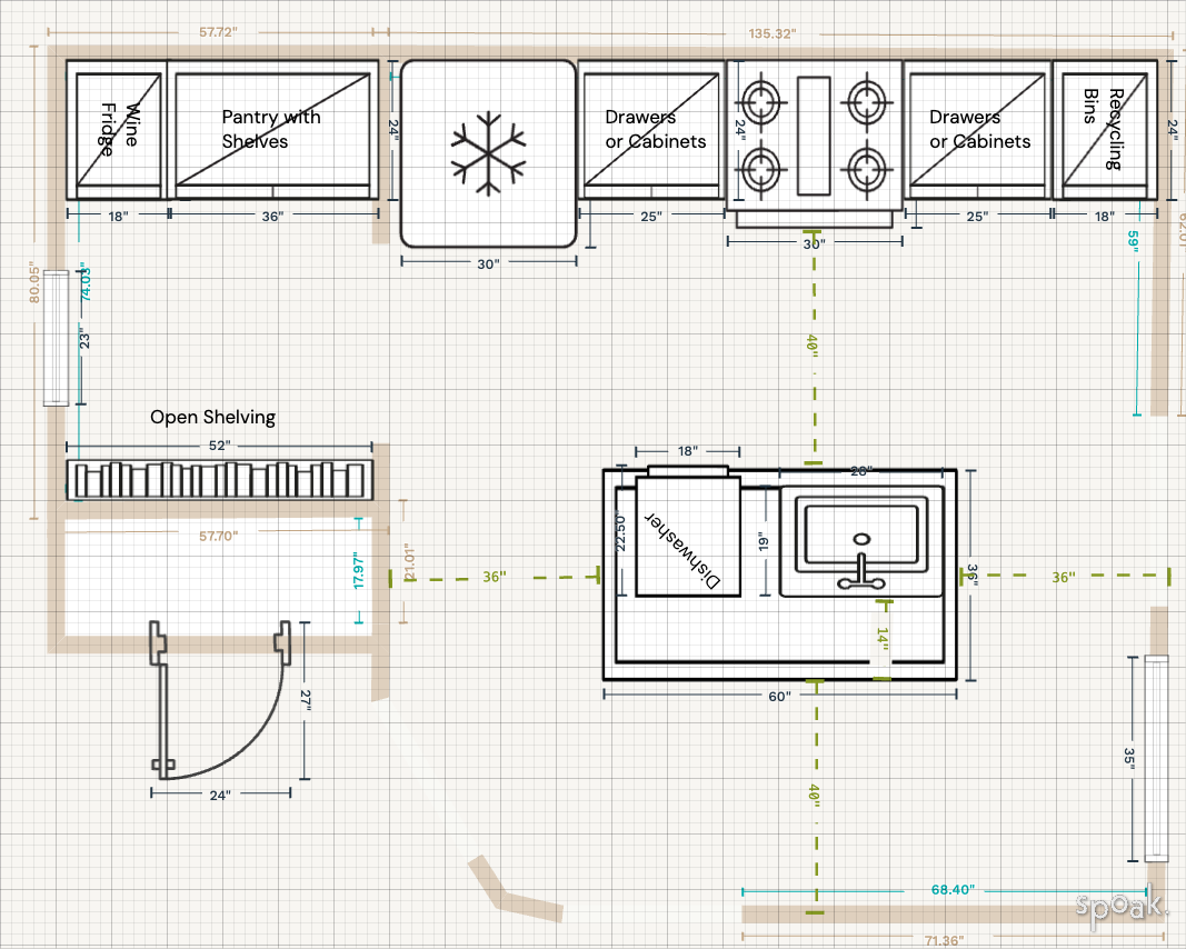 Small Kitchen Plan designed by Lori Macias