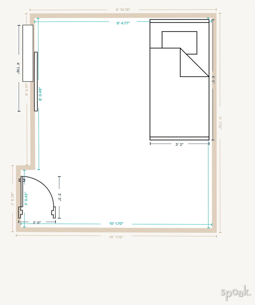 Medium Bedroom Layout designed by Stephanie Hockett