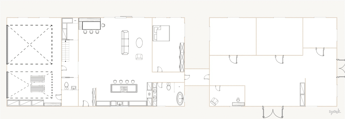 Two Bedroom House Layout designed by Claire Cornetta