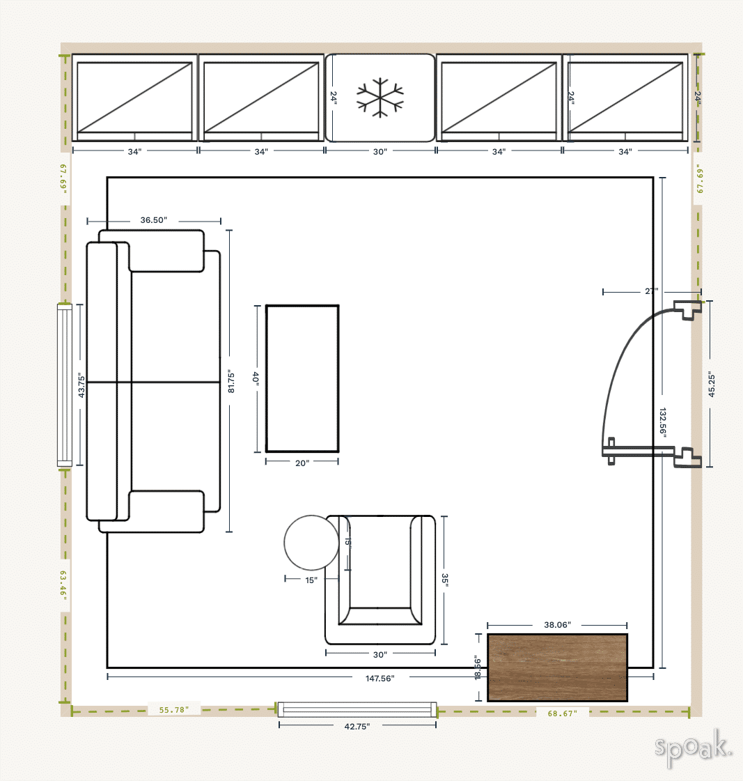 Kitchen Plan designed by Cate Naul