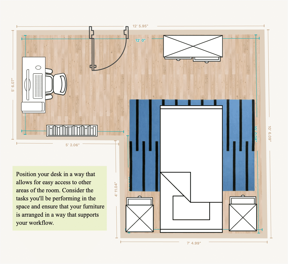 Medium Bedroom Plan designed by Becca Kessel