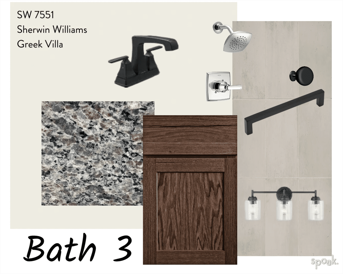 Guest Bathroom Mood Board designed by Kathryn Cerqua