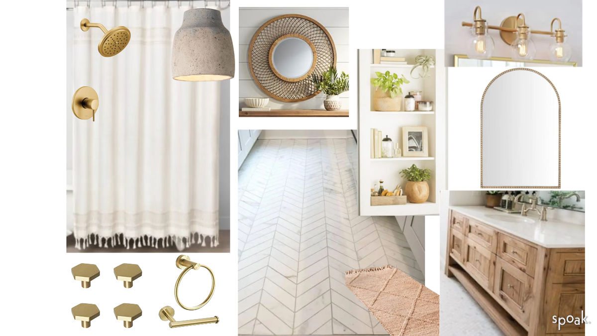 Guest Bathroom Mood Board designed by Amanda Cambridge