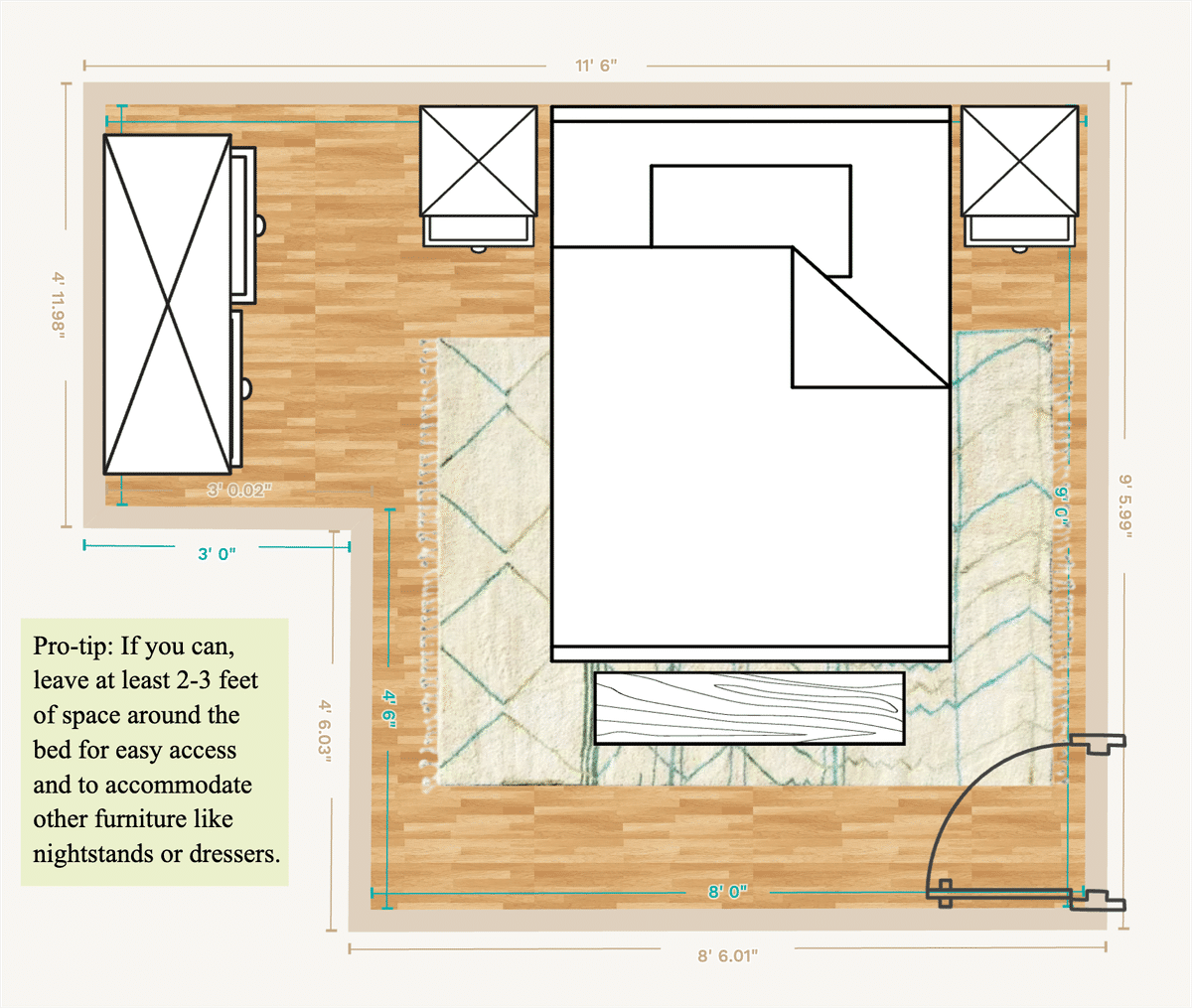 Bedroom Floor Plan designed by Becca Kessel