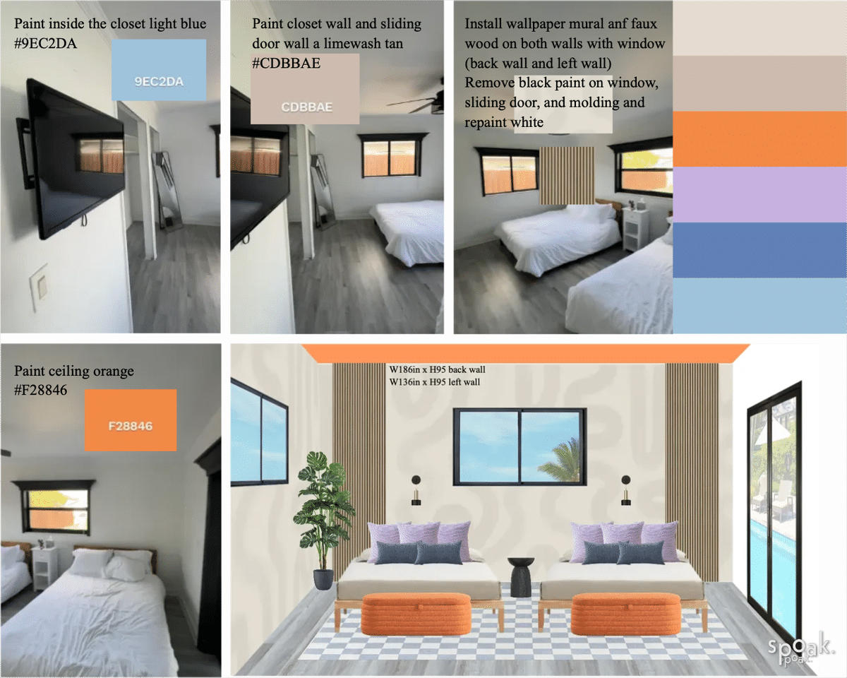 Double Bedroom Paint Plans designed by Inayah McMillan