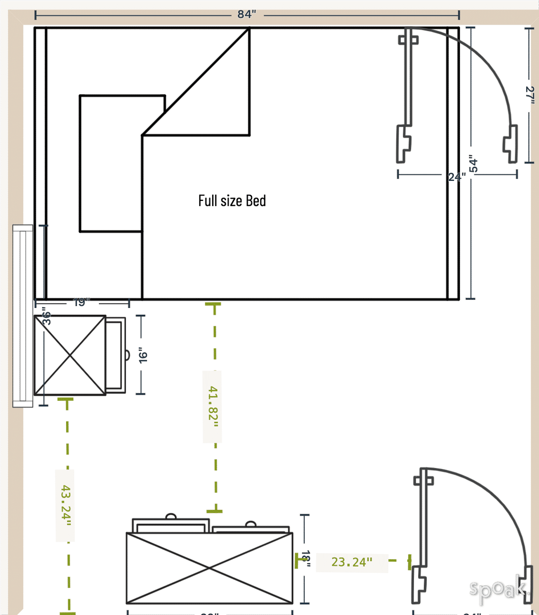 Small Bedroom Layout designed by Lucia Mendoza