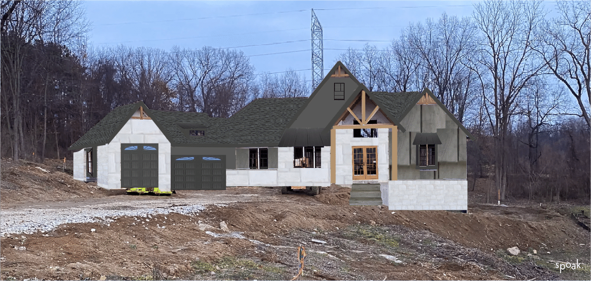 Exterior Peppercorn Sassi White Stone, Colored Shingle (copy) designed by Lisa Kisil