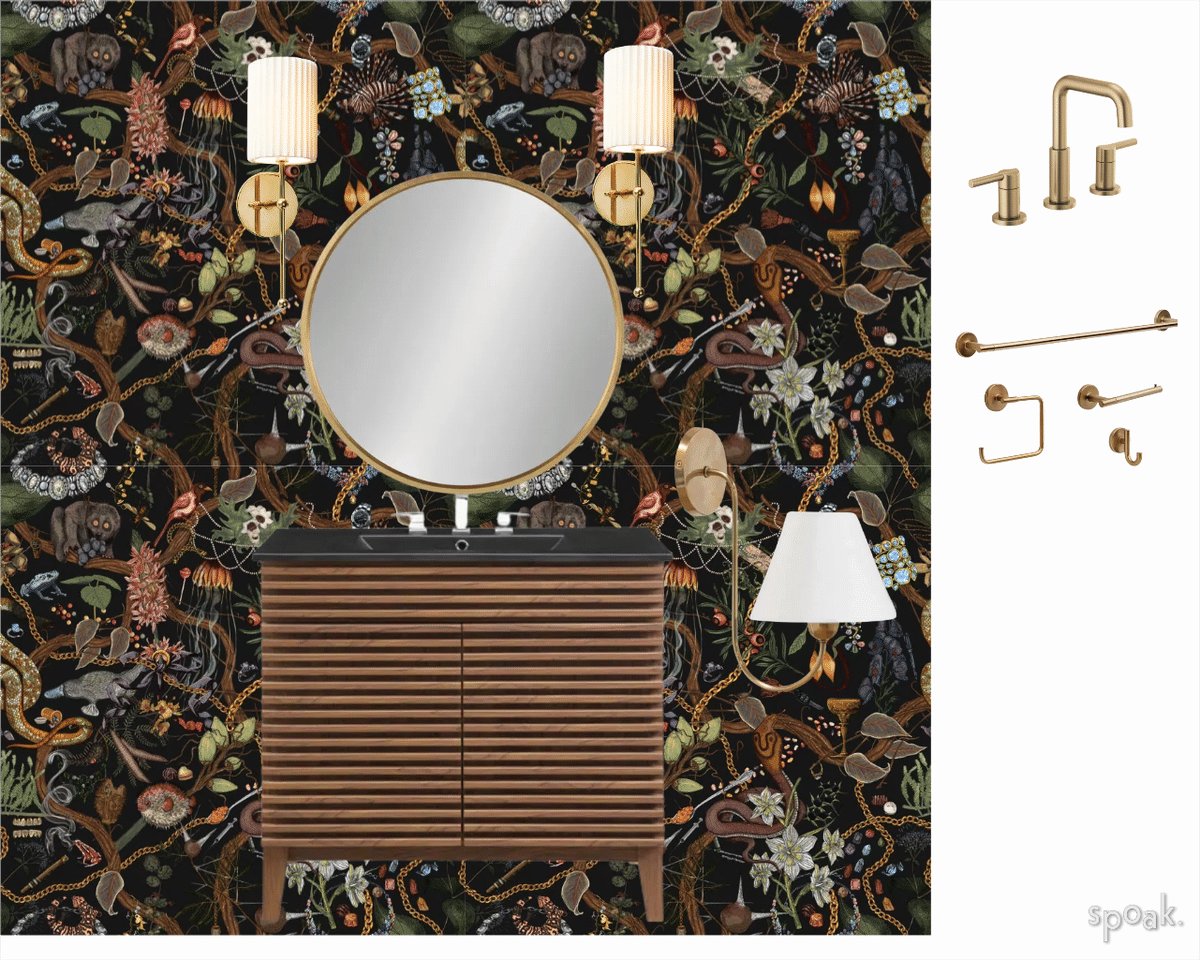 Hall Bath Mood Board (DARK) designed by Stephanie White