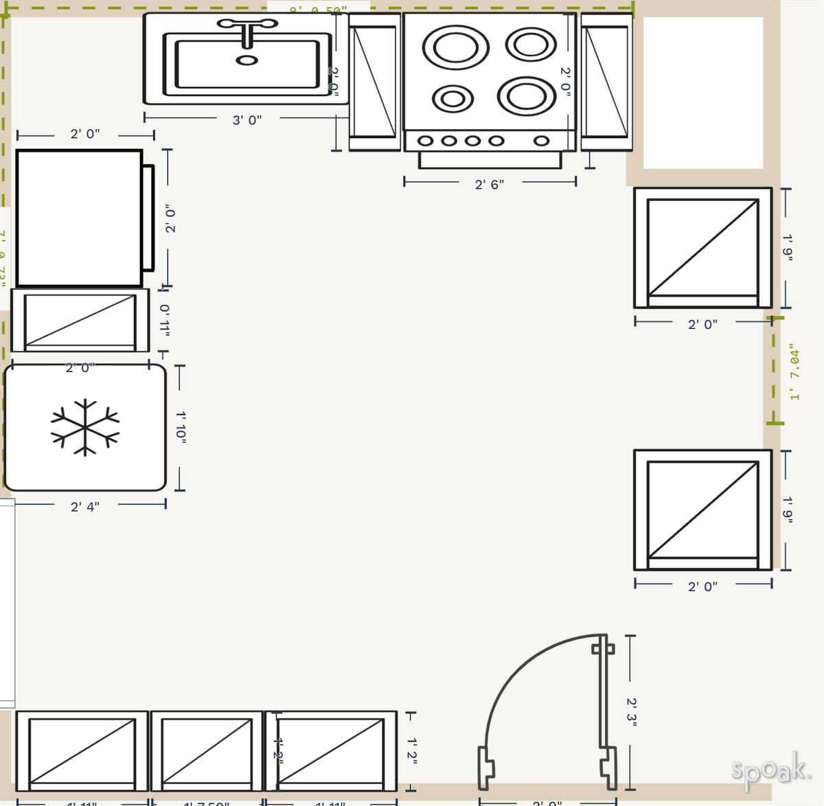 Small Kitchen Plan designed by Brittny Bright