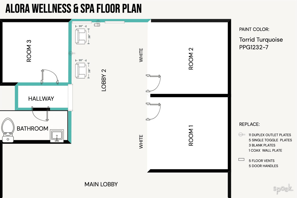 Square Bathroom Plan designed by Connor Knight