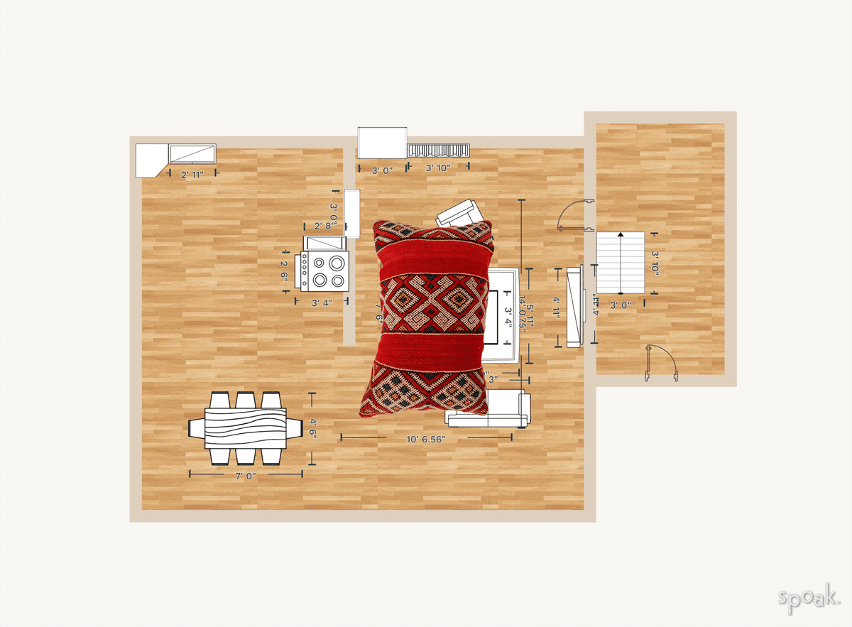 Kitchen + Living Room Plan designed by Christopher van der Heijden