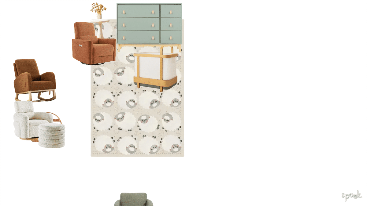 Nursery Mood Board designed by Kristina Reed