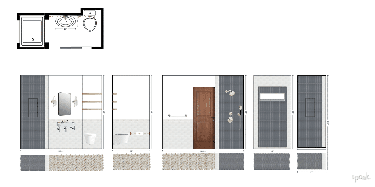 Primary Bathroom Plan designed by Cecelia Crimmins