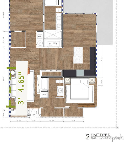 Two Bedroom House Floor Plan designed by Julia Dahm