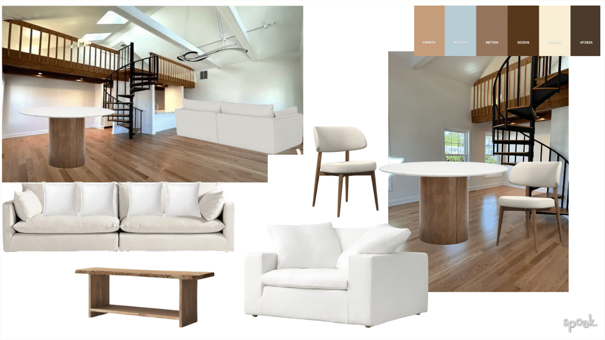 Kitchen + Living Room Mood Board designed by Avery Boruch