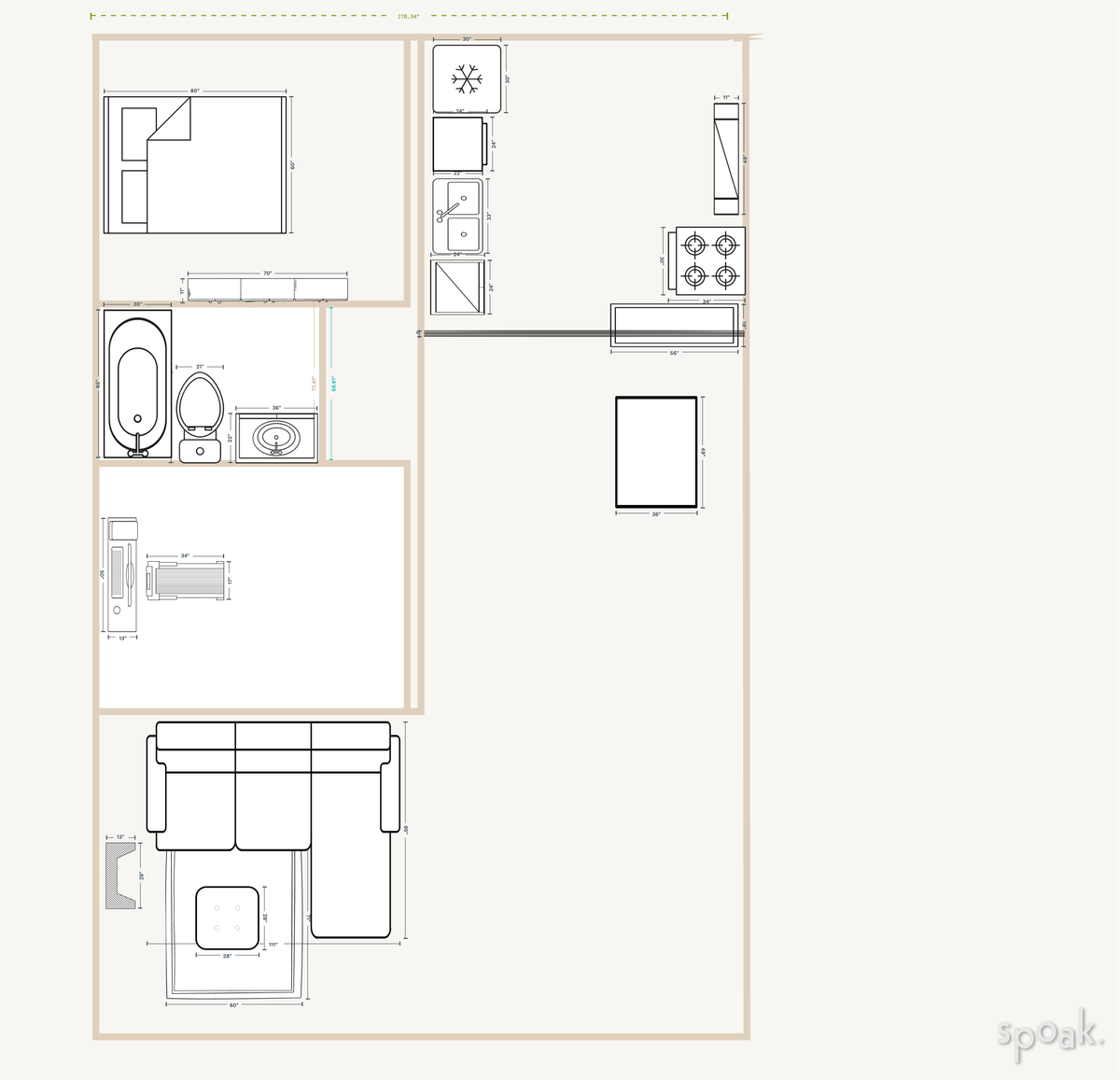 Two Bedroom House Plan designed by Sarah Foran