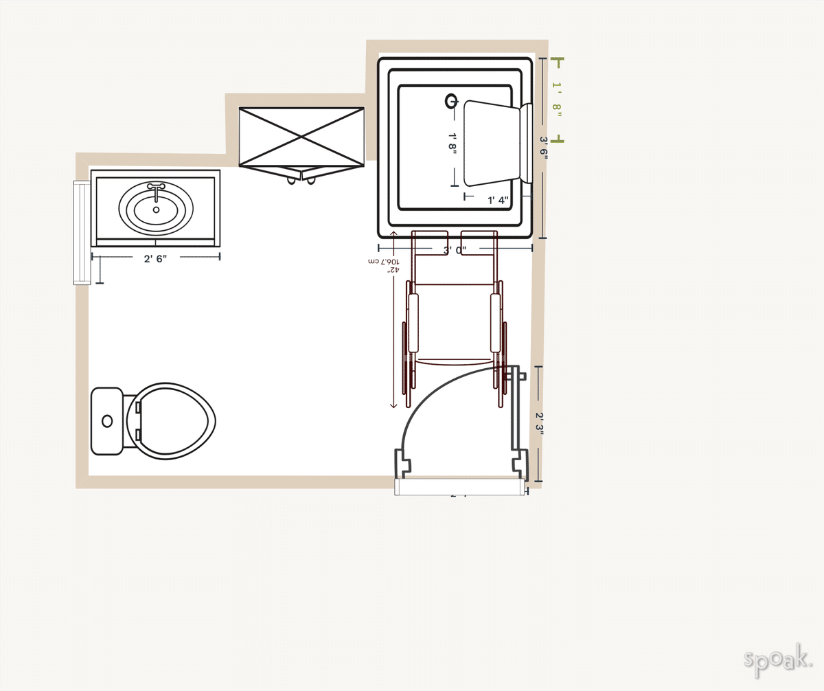 Bedroom + Bathroom Layout designed by Alanna Murray