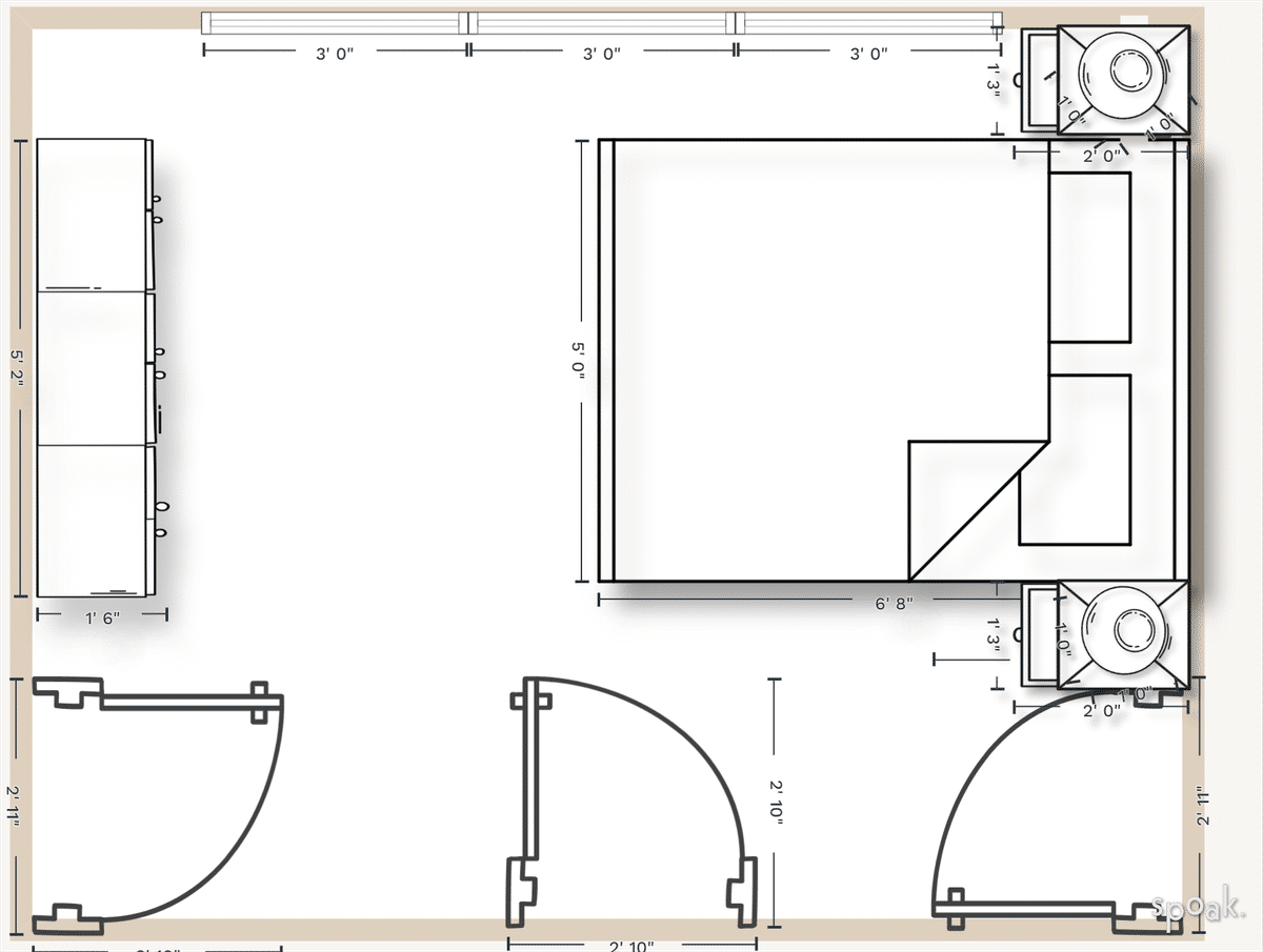 Medium Bedroom Plan designed by Ayla Howard