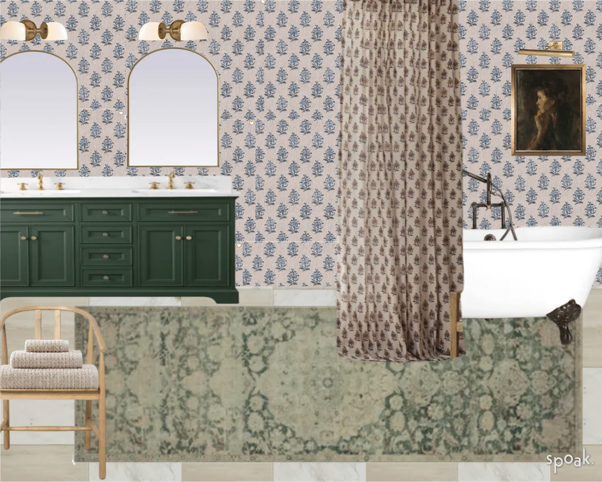 Farmhouse Shaker Primary Bathroom Mood Board designed by Kelley Dowling