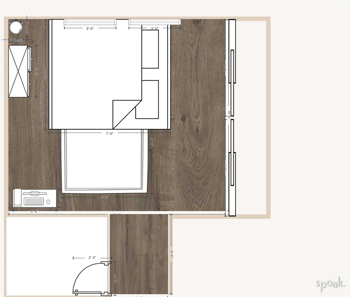 Small Bedroom Plan designed by Jeannie Richards