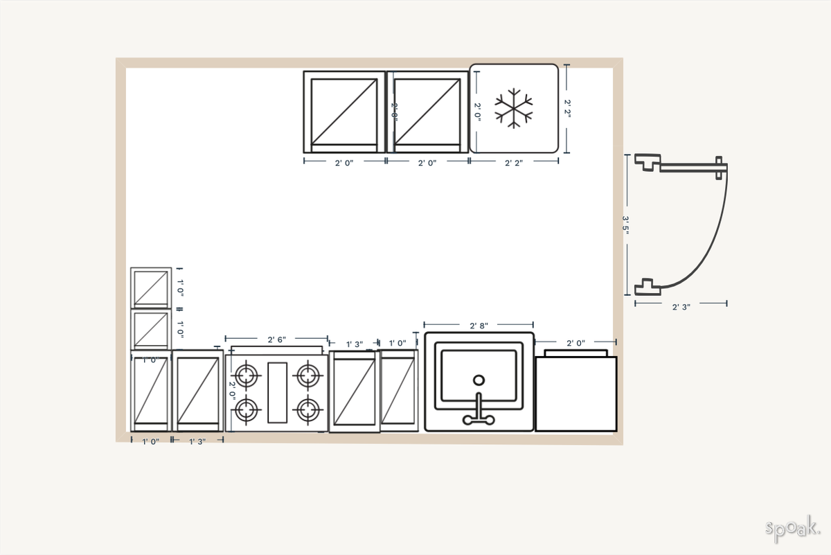 Kitchen Floor Plan designed by Tiffany Munoz