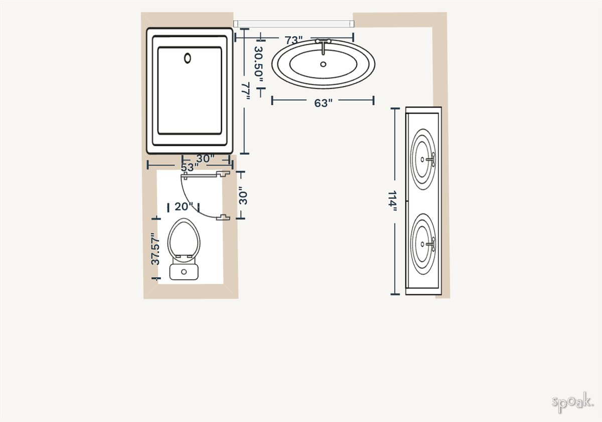 Half Bathroom Floor Plan designed by Chris Johnson