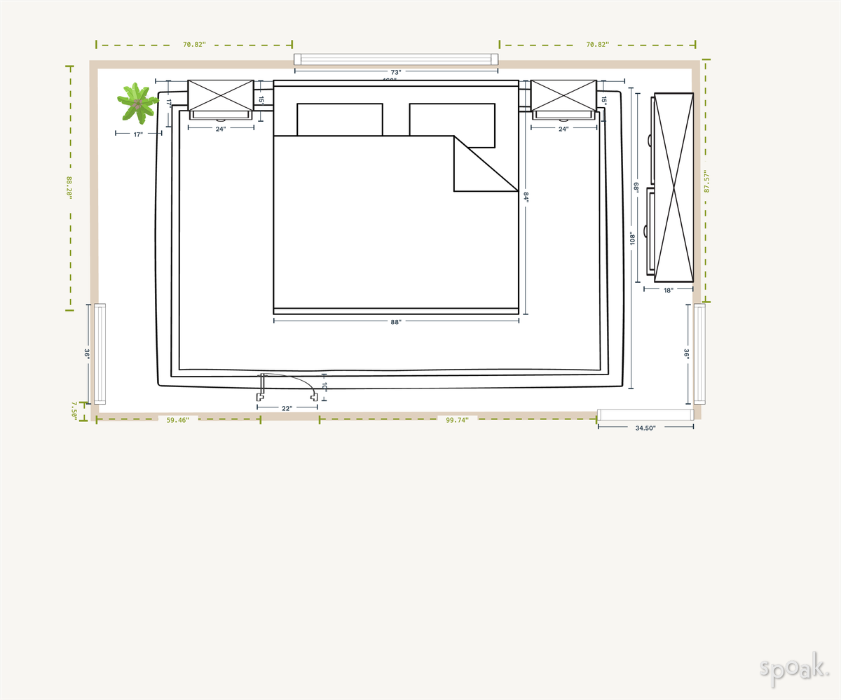 Bedroom Floor Plan designed by Kelly Semerene