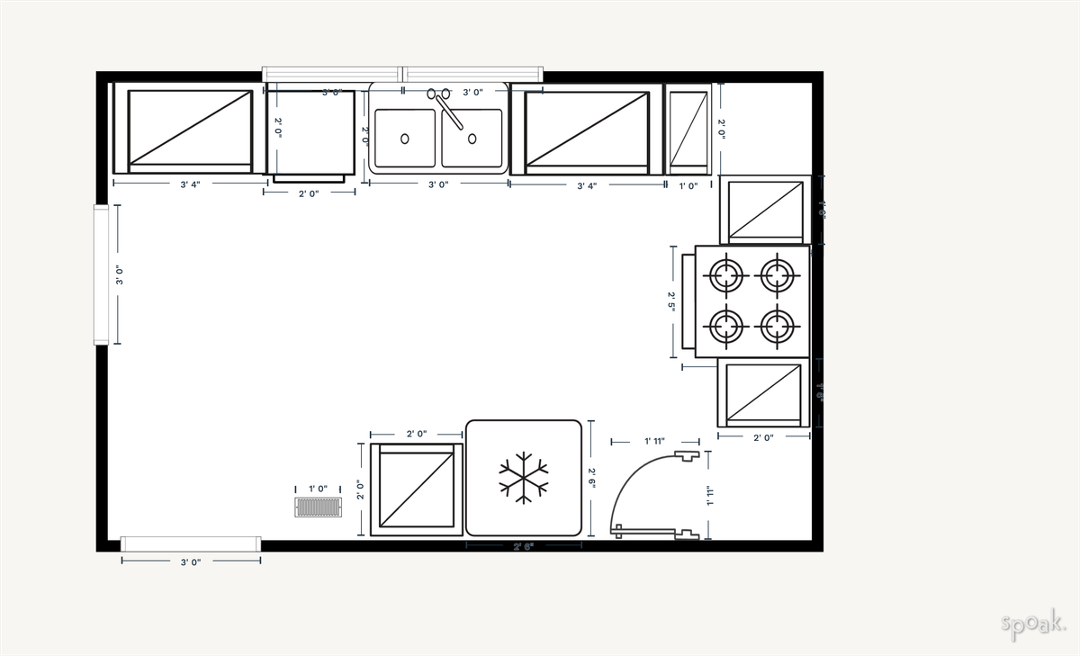 Kitchen Floor Plan designed by Victoria Conners