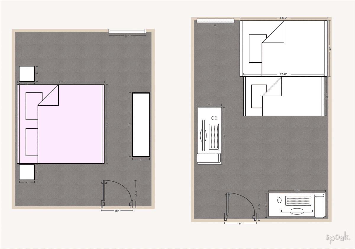 Rectangle Bedroom Floor Plan designed by Lindsey Howard