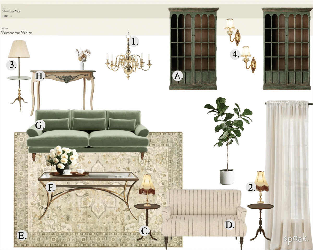 Family Room Mood Board designed by Hannah Hartman