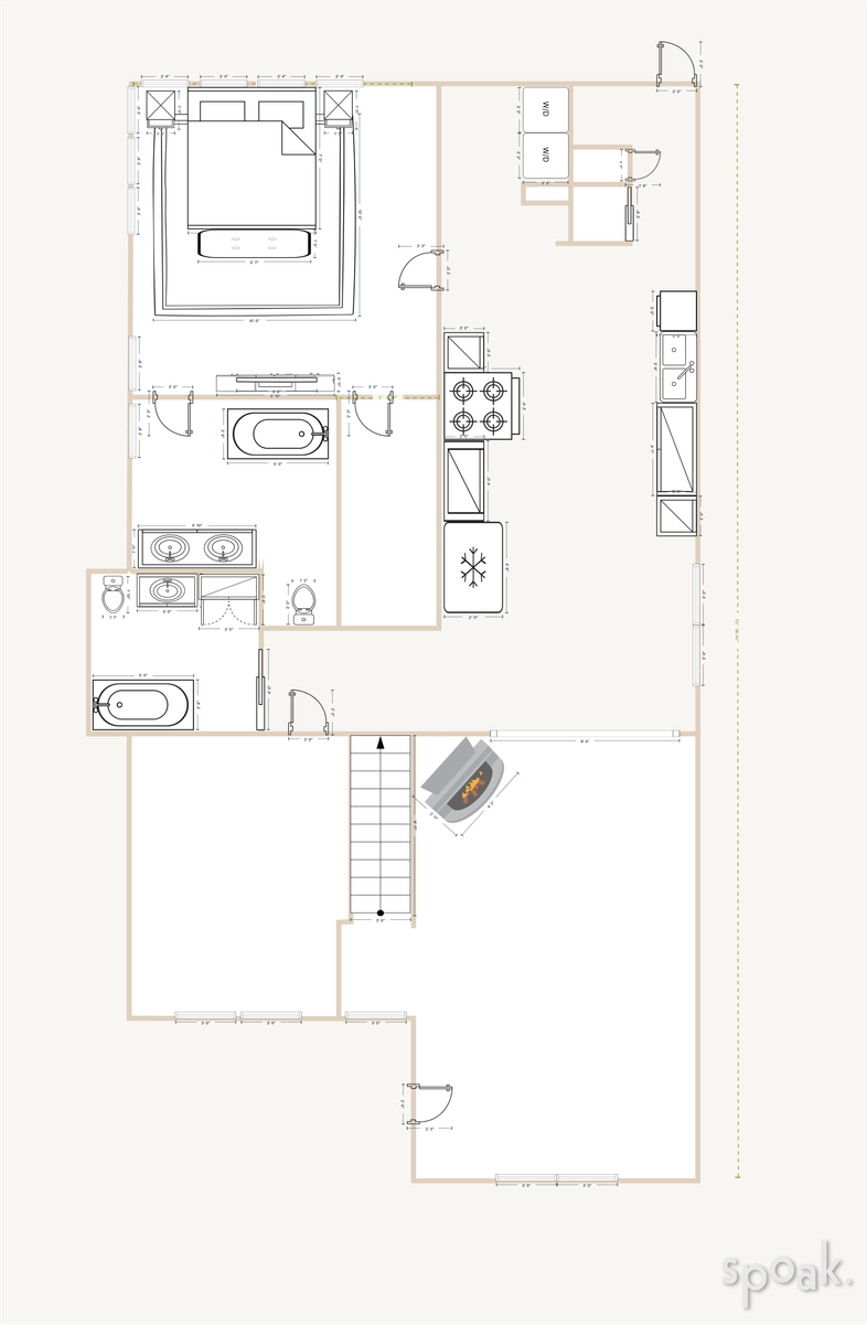 Kitchen Floor Plan designed by Kaylyn Barrett