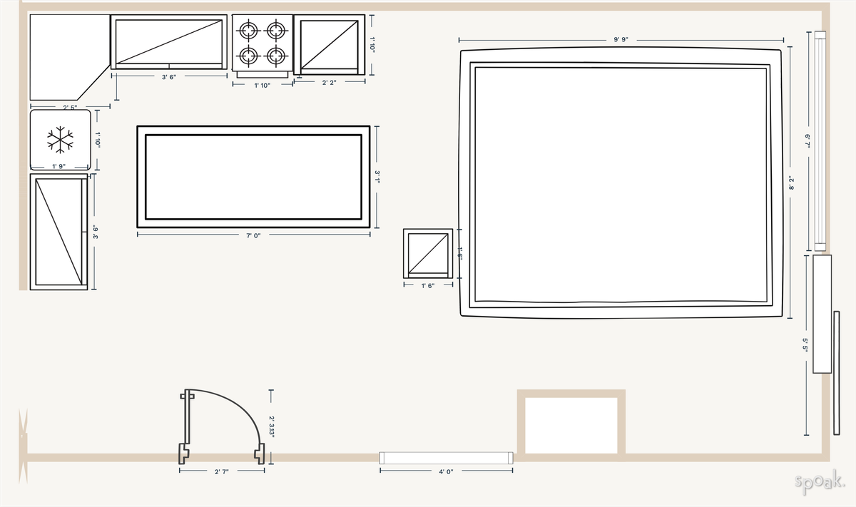 Small Kitchen Layout designed by Paisley Parker