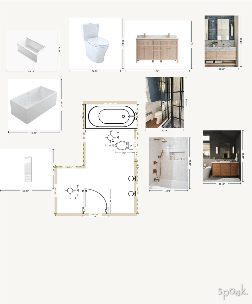 Bathroom Plan designed by Jena Price