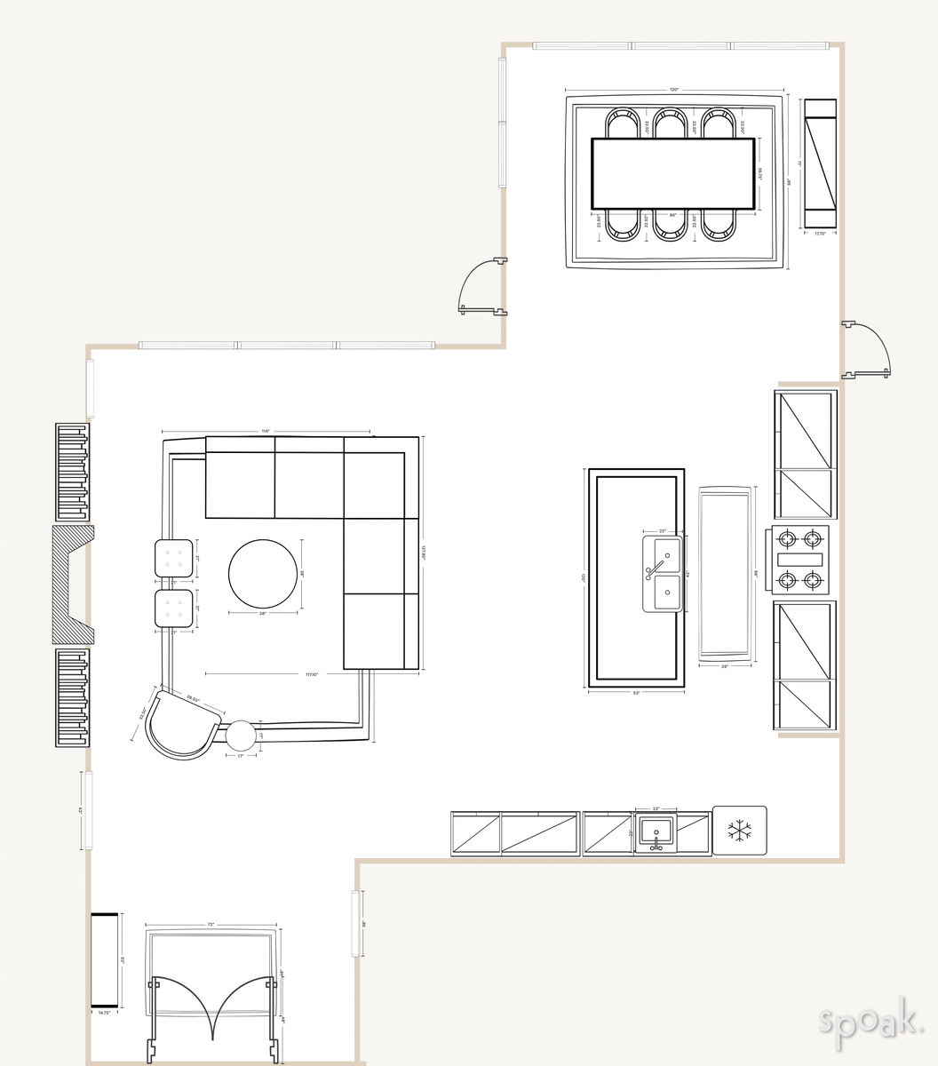 TV Room Layout designed by Parker Home + Design