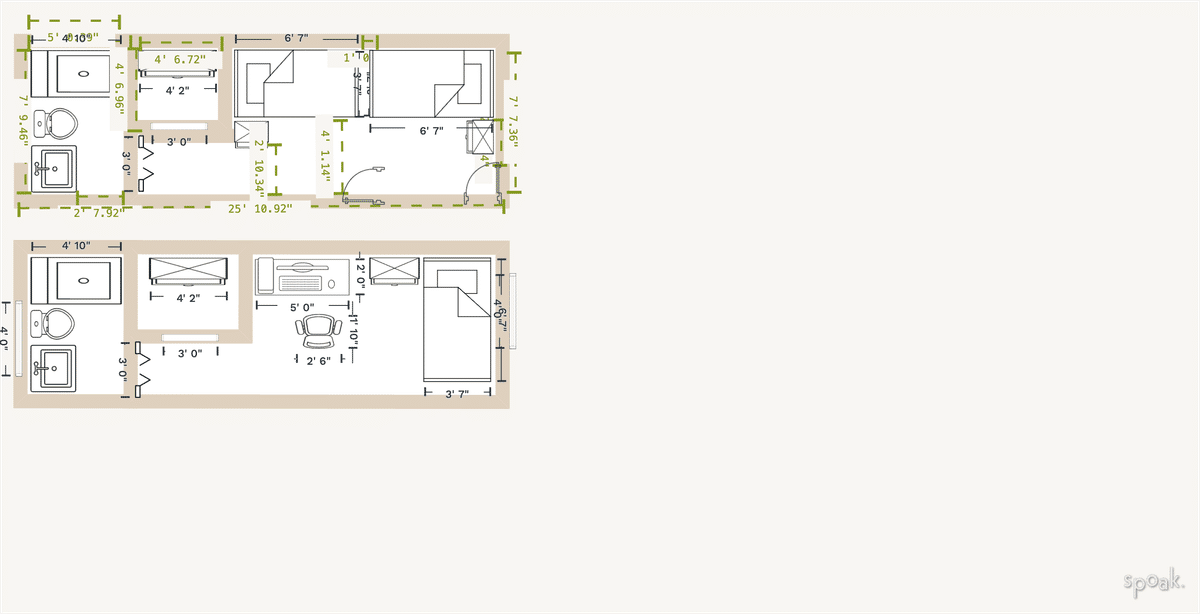 Square Bathroom Plan designed by Mary Morgan Morris