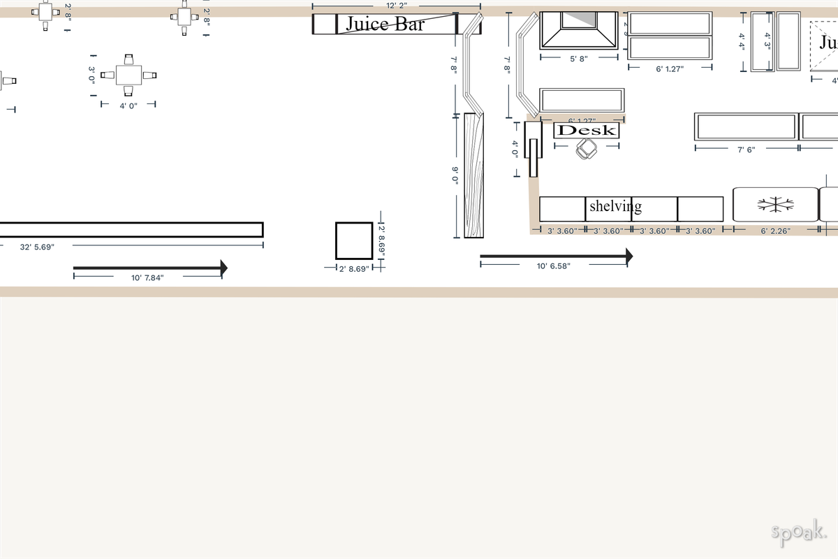 Kitchen + Living Room Floor Plan designed by Norlyque Redd